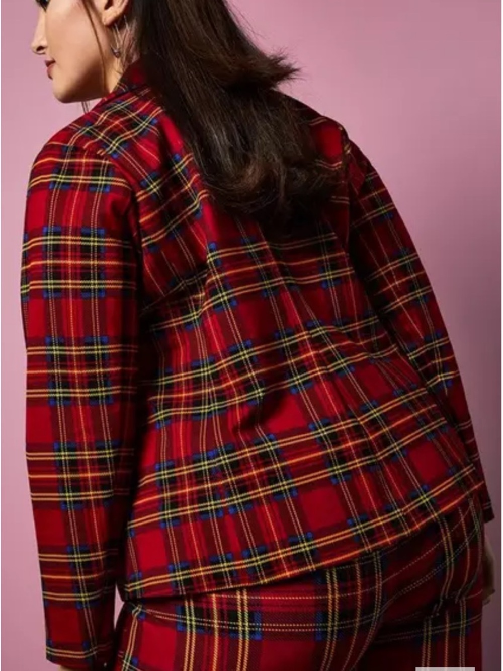 BETSEY JOHNSON X TORRID LTD EDITION RED PLAID PONTE BLAZER CLUELESS PREPPY PUNK - Picture 10 of 14